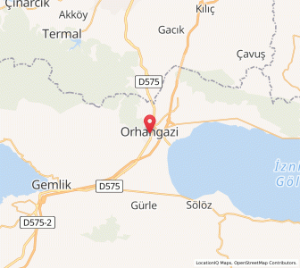 Map of Orhangazi, Bursa Province
