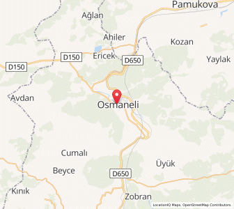 Map of Osmaneli, Bilecik