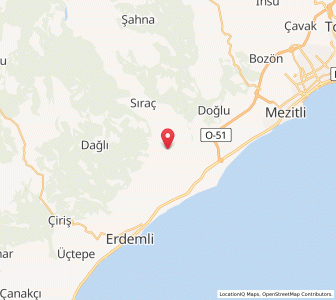 Map of Pınarbaşı, Mersin