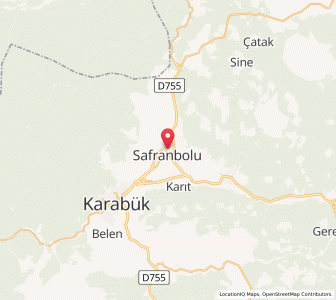 Map of Safranbolu, Karabük Province