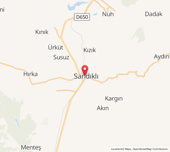 Map of Sandıklı, Afyonkarahisar Province