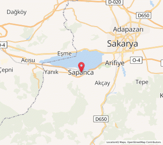 Map of Sapanca, Sakarya