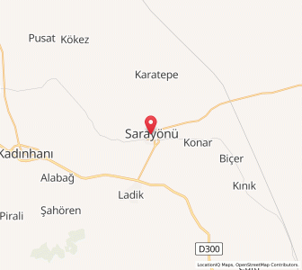 Map of Sarayönü, Konya
