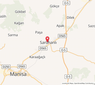 Map of Saruhanlı, Manisa