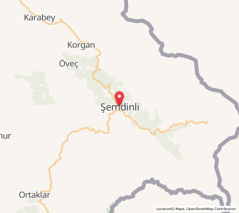 Map of Şemdinli, Hakkâri