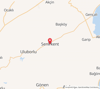 Map of Senirkent, Isparta