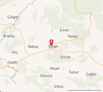 Map of Şiran, Gümüşhane Province