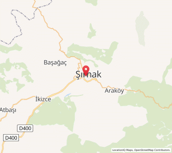 Map of Şırnak, Şırnak