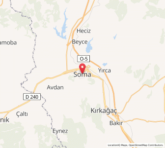 Map of Soma, Manisa