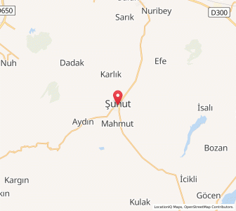 Map of Şuhut, Afyonkarahisar Province