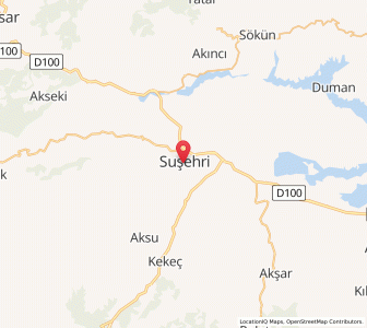 Map of Suşehri, Sivas