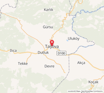 Map of Taşova, Amasya