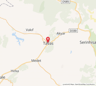 Map of Tavas, Denizli