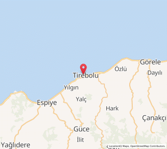 Map of Tirebolu, Giresun