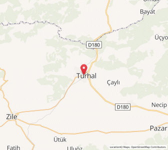 Map of Turhal, Tokat
