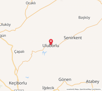 Map of Uluborlu, Isparta