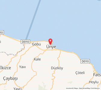 Map of Ünye, Ordu