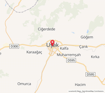 Map of Uşak, Uşak