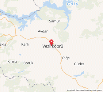 Map of Vezirköprü, Samsun