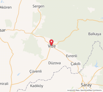 Map of Vize, Kırklareli