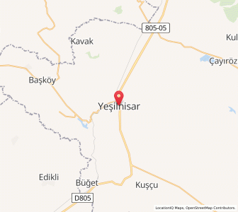 Map of Yeşilhisar, Kayseri