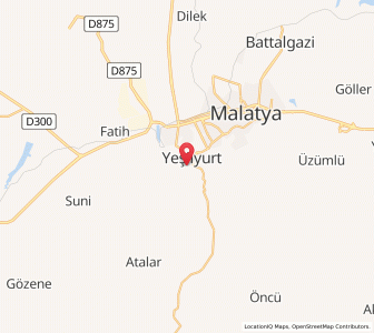 Map of Yeşilyurt, Malatya