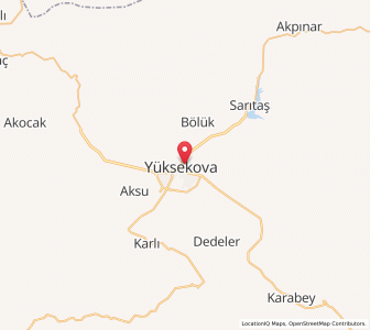 Map of Yüksekova, Hakkâri