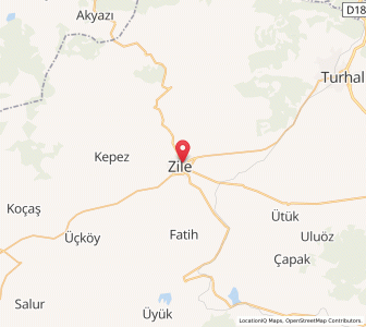 Map of Zile, Tokat