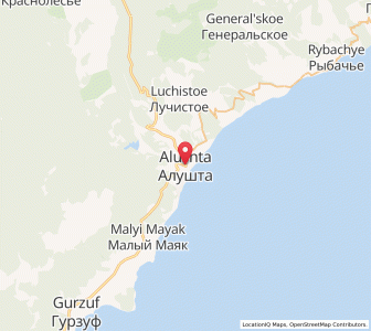 Map of Alushta, Crimea