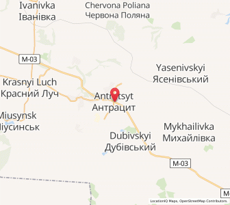 Map of Antratsyt, Luhansk