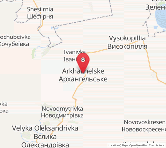 Map of Arkhanhelské, Kherson
