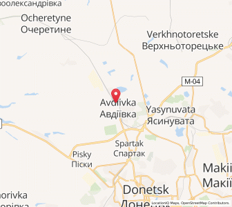 Map of Avdiïvka, Donetsk