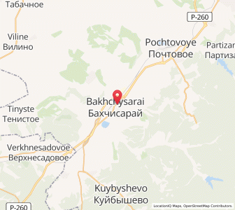 Map of Bakhtchyssaraï, Crimea