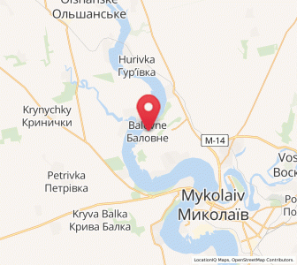 Map of Balovné, Mykolaiv