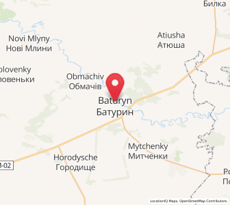 Map of Batouryn, Chernihiv