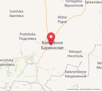 Map of Barvinkove, Kharkiv