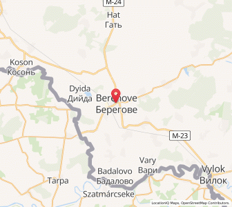 Map of Béréhové, Transcarpathia