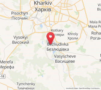 Map of Bezlioudivka, Kharkiv