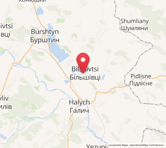 Map of Bilchivtsi, Ivano-Frankivsk