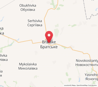Map of Bratské, Mykolaiv