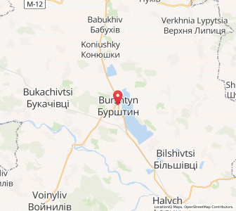 Map of Bourchtyn, Ivano-Frankivsk