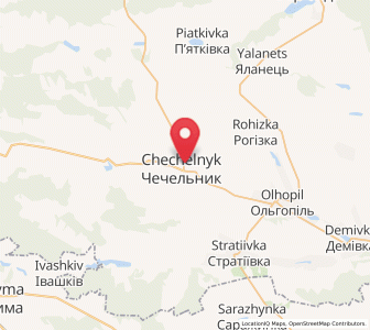 Map of Tchétchelnyk, Vinnytsia