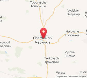 Map of Cherniakhiv, Zhytomyr