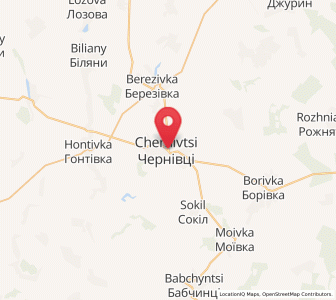 Map of Tchernivtsi, Vinnytsia