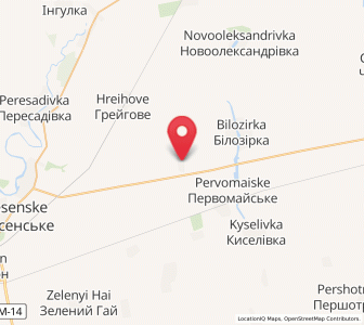 Map of Tchervoné, Mykolaiv