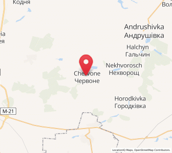 Map of Chervone, Zhytomyr