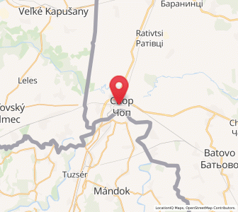 Map of Tchop, Transcarpathia