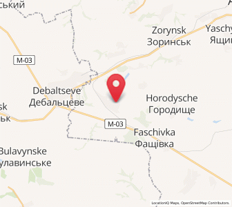 Map of Chornukhyne, Luhansk