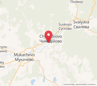Map of Tchynadiïovo, Transcarpathia