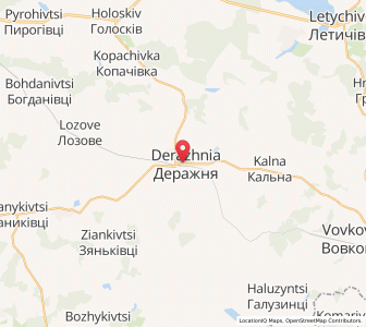 Map of Dérajnia, Khmelnytskyi